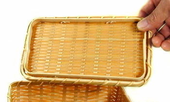 特上おむすび篭　結び紐付／雅竹　国産の竹製品