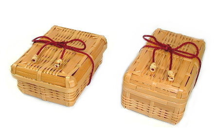 磨き菱木編　竹のお弁当箱